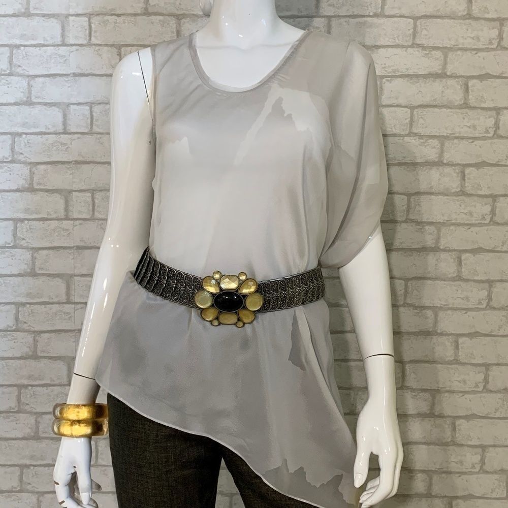 NWT Helmut Lang silk one-arm asymmetical top-S - Picture 4 of 10